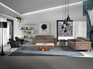 Relaxing 2-seater mink leather sofa