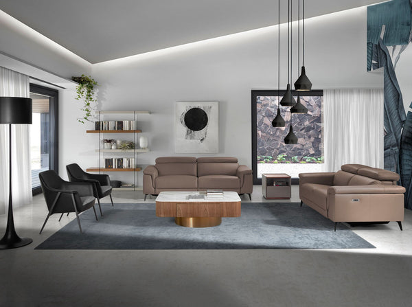 Relaxing 2-seater mink leather sofa