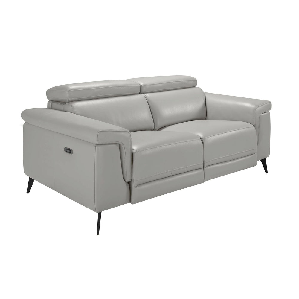 2-seater relaxation sofa in gray leather