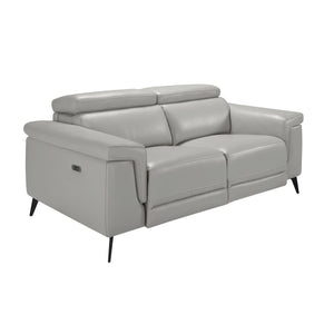 2-seater relaxation sofa in gray leather