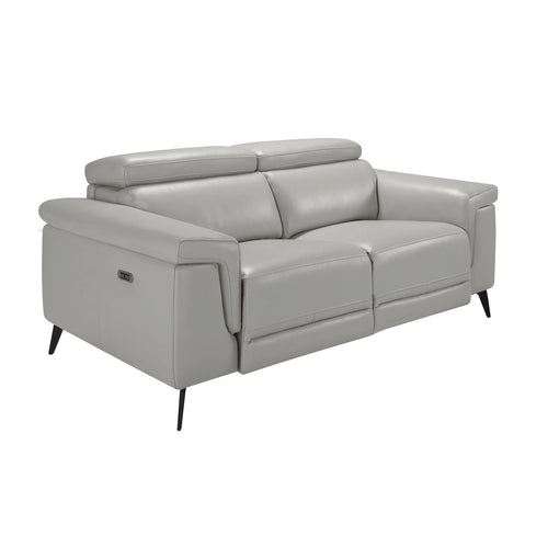 2-seater relaxation sofa in gray leather