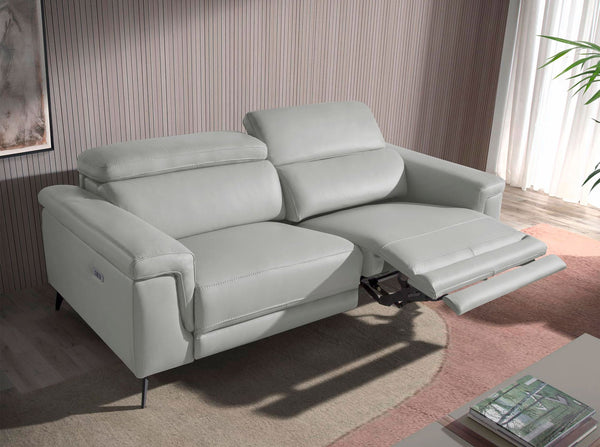 2-seater relaxation sofa in gray leather