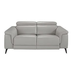 2-seater relaxation sofa in gray leather