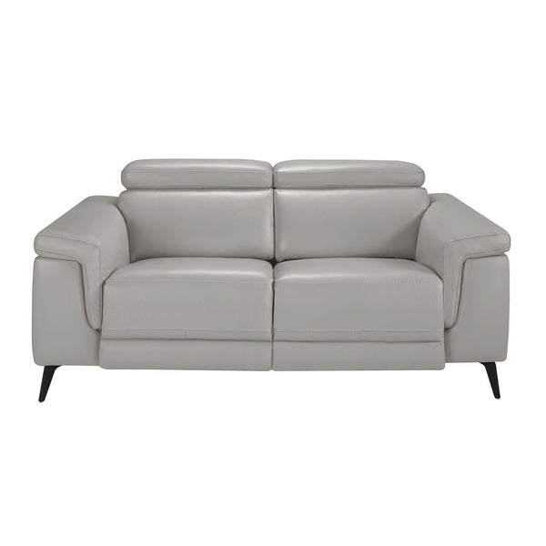 2-seater relaxation sofa in gray leather
