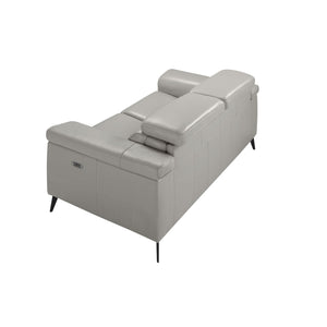 2-seater relaxation sofa in gray leather