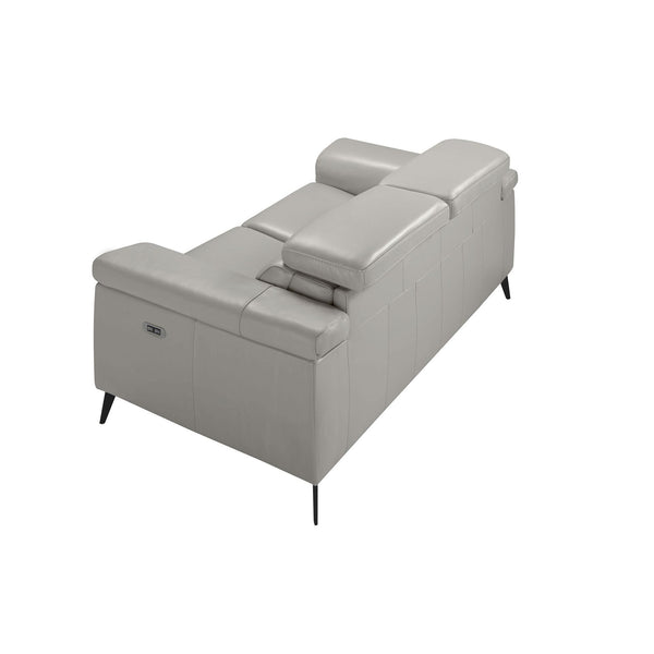 2-seater relaxation sofa in gray leather