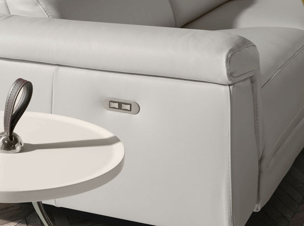 2-seater relaxation sofa in gray leather