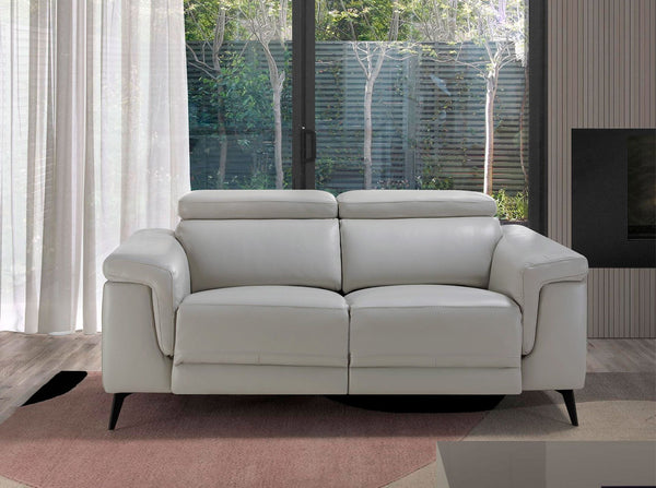 2-seater relaxation sofa in gray leather