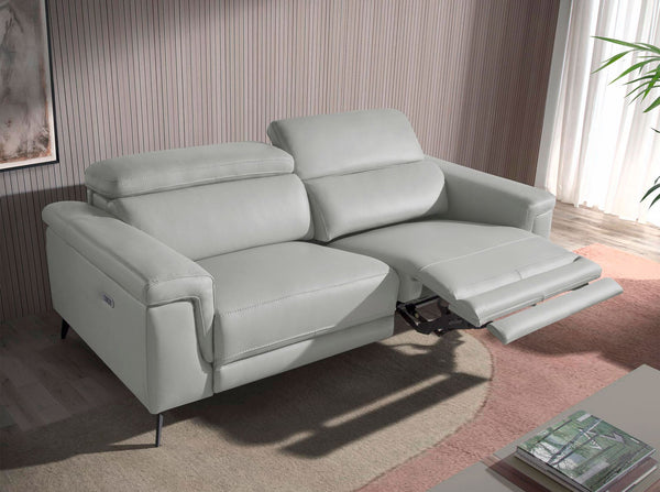 3-seater sofa in gray leather