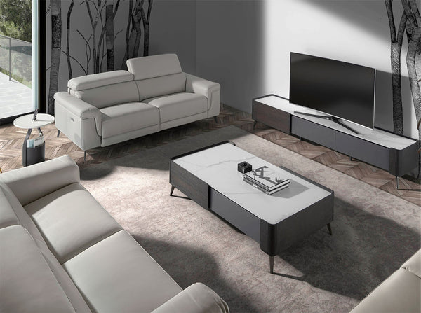 3-seater sofa in gray leather