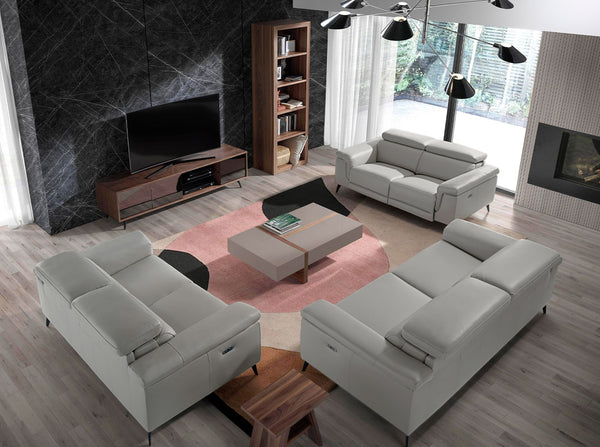 3-seater sofa in gray leather