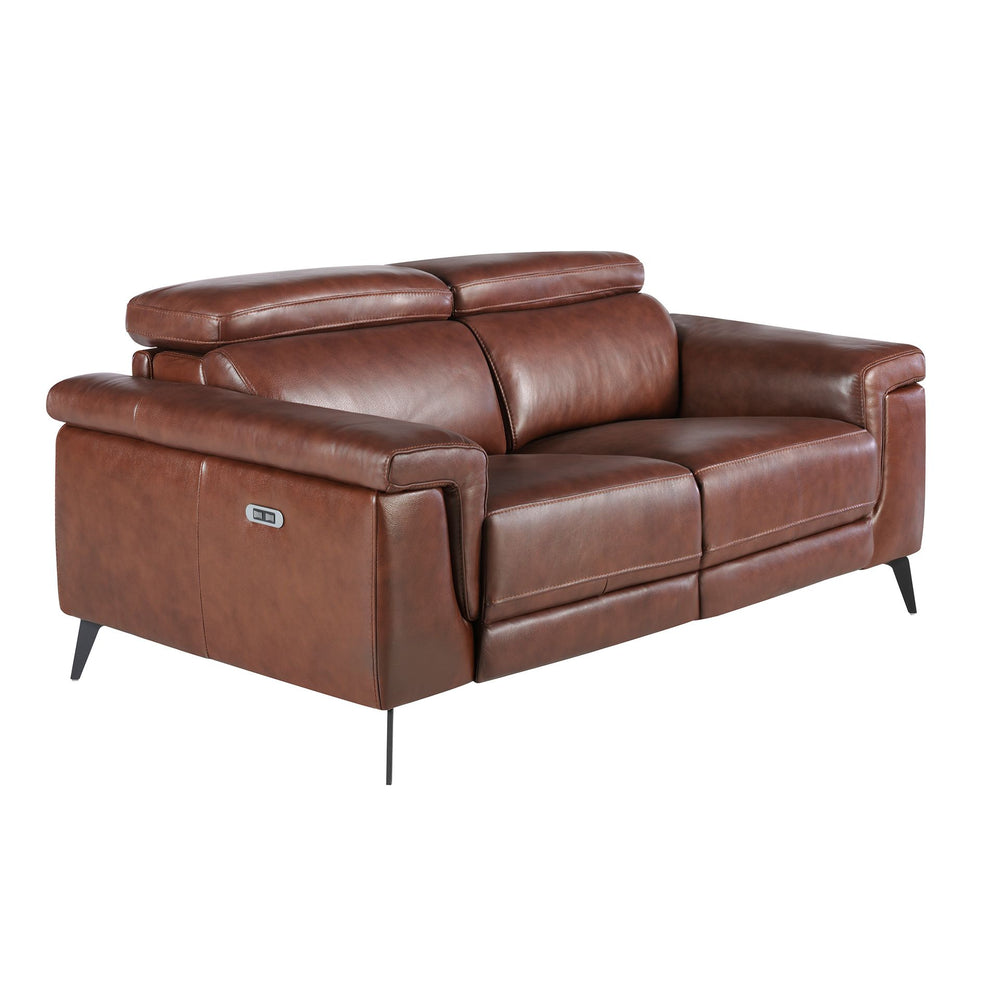 2-seater relaxation sofa in brown leather