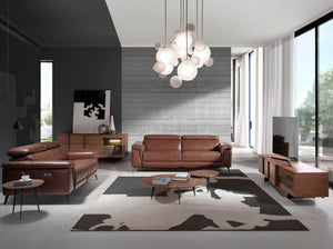 2-seater relaxation sofa in brown leather