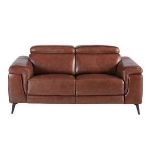 2-seater relaxation sofa in brown leather
