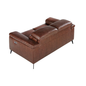 2-seater relaxation sofa in brown leather