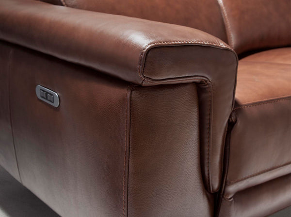 2-seater relaxation sofa in brown leather