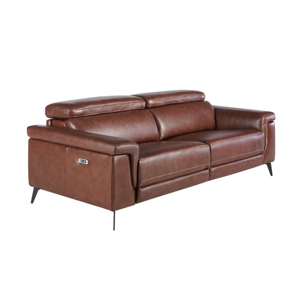 3-seater relaxation sofa in brown leather