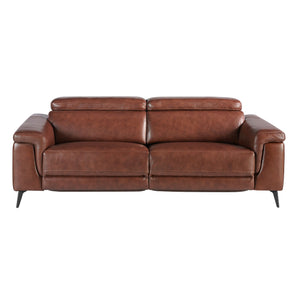 3-seater relaxation sofa in brown leather