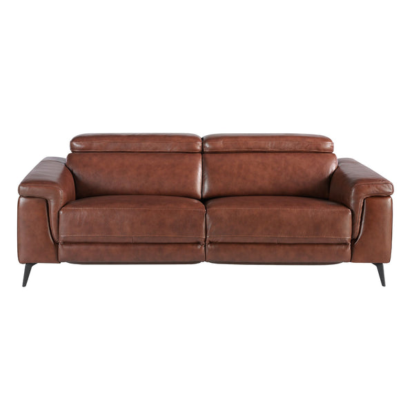 3-seater relaxation sofa in brown leather