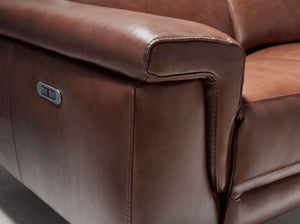 3-seater relaxation sofa in brown leather