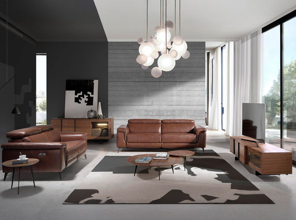 3-seater relaxation sofa in brown leather