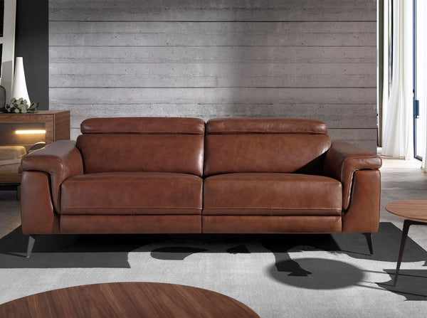 3-seater relaxation sofa in brown leather
