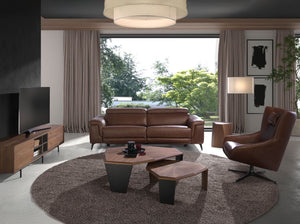 3-seater relaxation sofa in brown leather