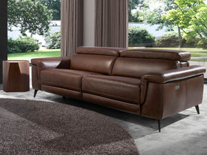 3-seater relaxation sofa in brown leather