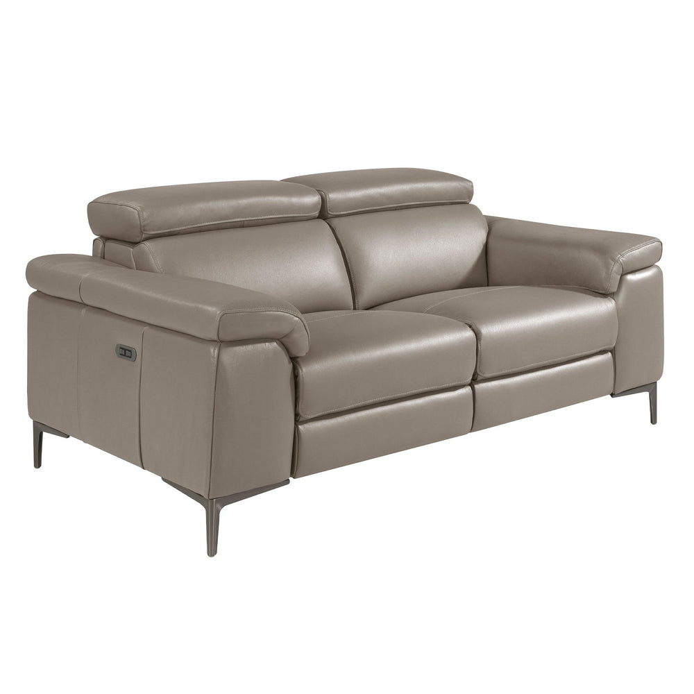 2-seater relaxation sofa in dark grey leather
