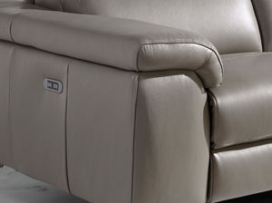 2-seater relaxation sofa in dark grey leather