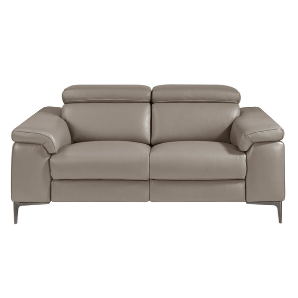 2-seater relaxation sofa in dark grey leather