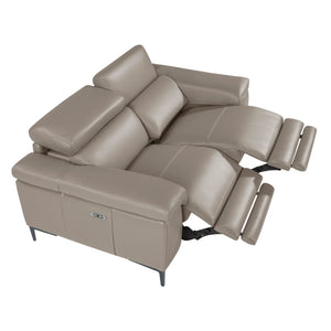 2-seater relaxation sofa in dark grey leather
