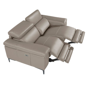 3-seater relaxation sofa in dark grey leather