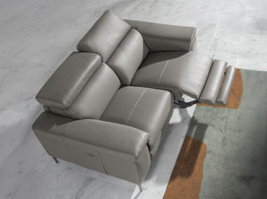 3-seater relaxation sofa in dark grey leather
