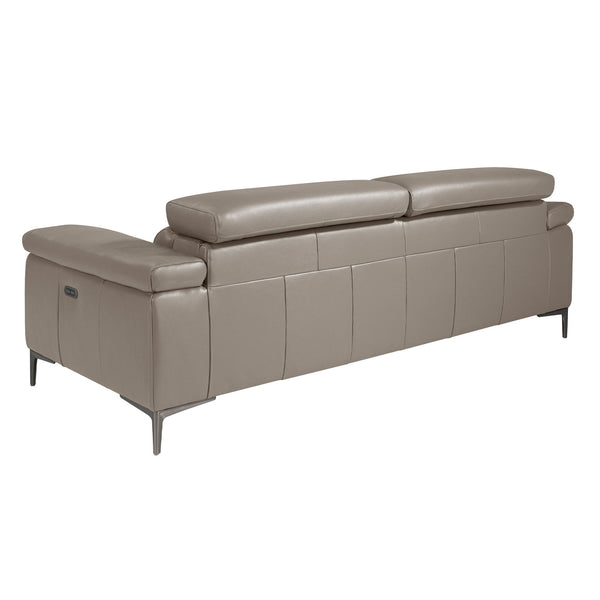 3-seater relaxation sofa in dark grey leather