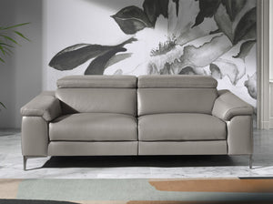 3-seater relaxation sofa in dark grey leather