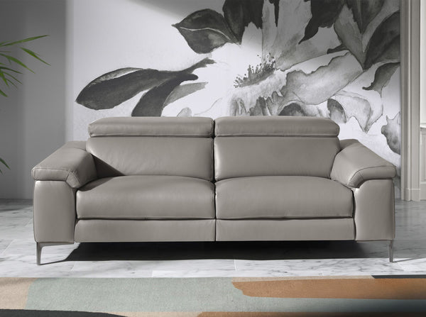 3-seater relaxation sofa in dark grey leather