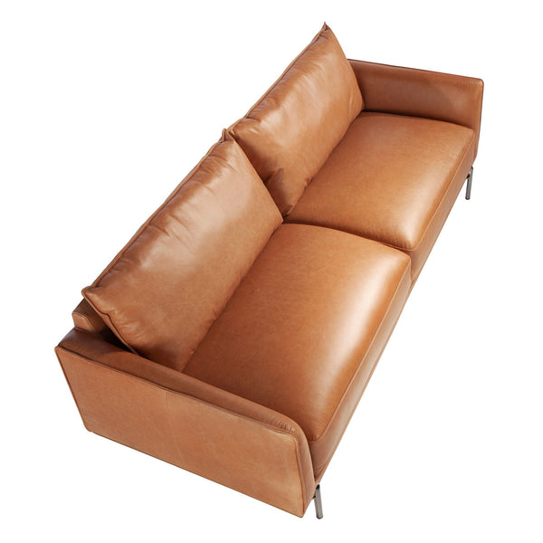 2-seater sofa in brown leather