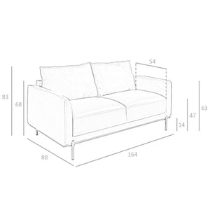 2-seater sofa in brown leather