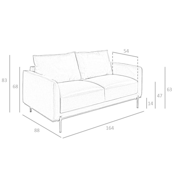 2-seater sofa in brown leather