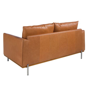 2-seater sofa in brown leather