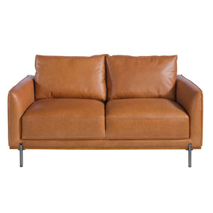 2-seater sofa in brown leather