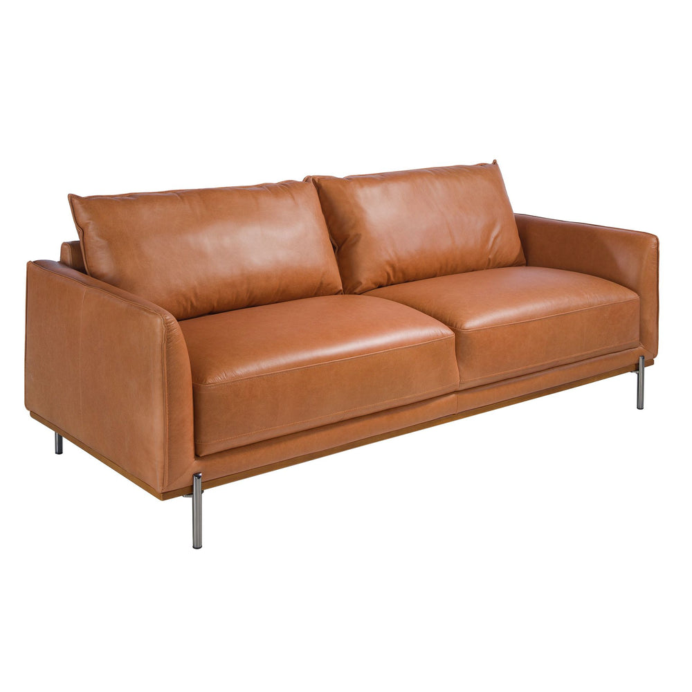 3-seater sofa in brown leather