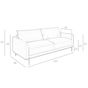 3-seater sofa in brown leather