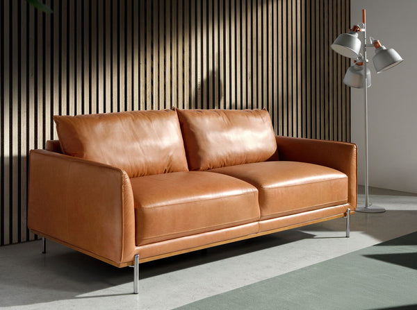 3-seater sofa in brown leather