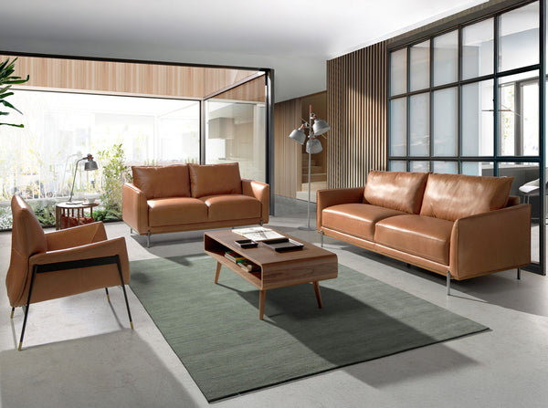 3-seater sofa in brown leather