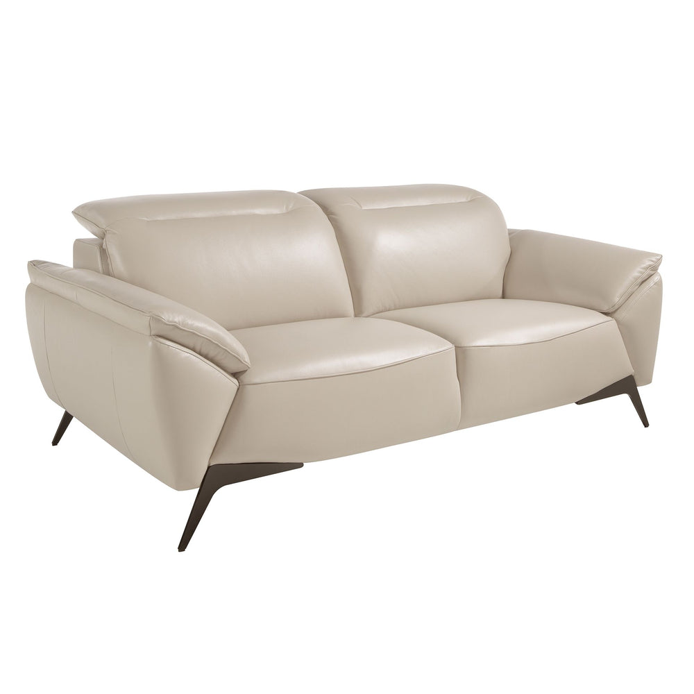 2-seater sofa in taupe leather