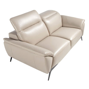 2-seater sofa in taupe leather