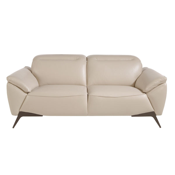 2-seater sofa in taupe leather