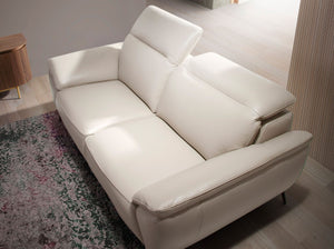 2-seater sofa in taupe leather